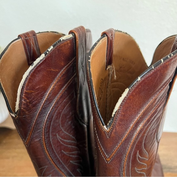 Lucchese VINTAGE SAN ANTONIO BROWN Western DANCEHALL RANCH HAND RODEO Boots 10D - Picture 11 of 17